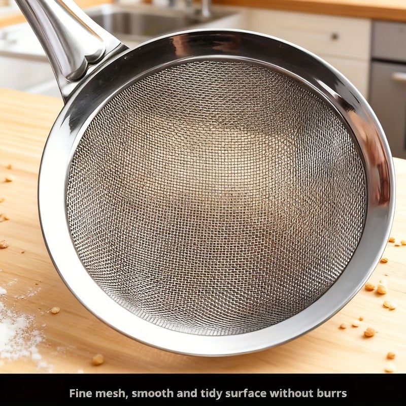 مصفاة صغيرة من الفولاذ المقاوم للصدأ مع شبكة ترشيح لفصل حليب الصويا والعصير والزيوت في المطبخ - Image 4