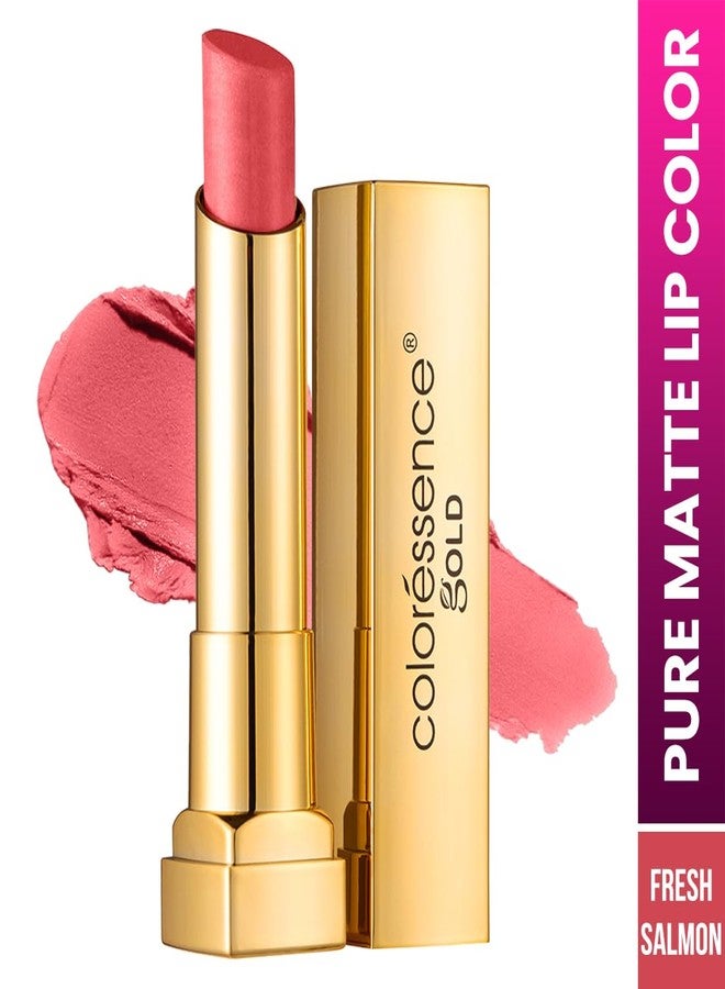 Coloressence Pure Matte Lipstick, Fresh Salmon, 3.3gm | Long Lasting | Highly Pigmented | Rich Creamy Matte Texture | Lightweight | Smudgeproof - Image 1