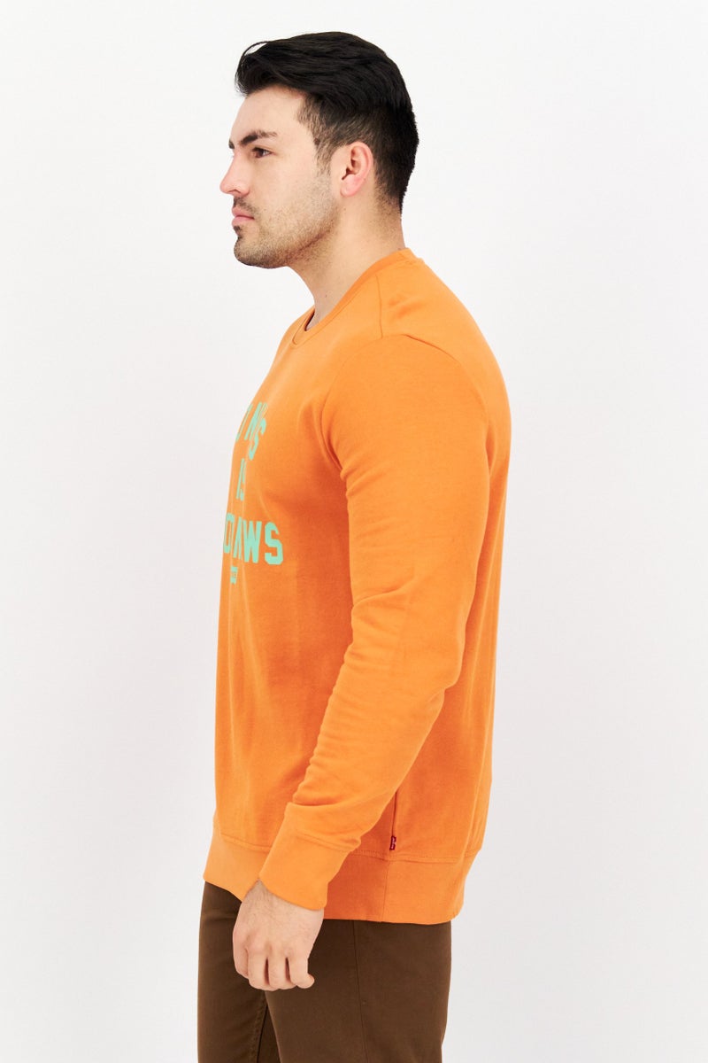 Levi's Men Crew Neck Graphic Long Sleeve Sweatshirt, Orange - Image 4