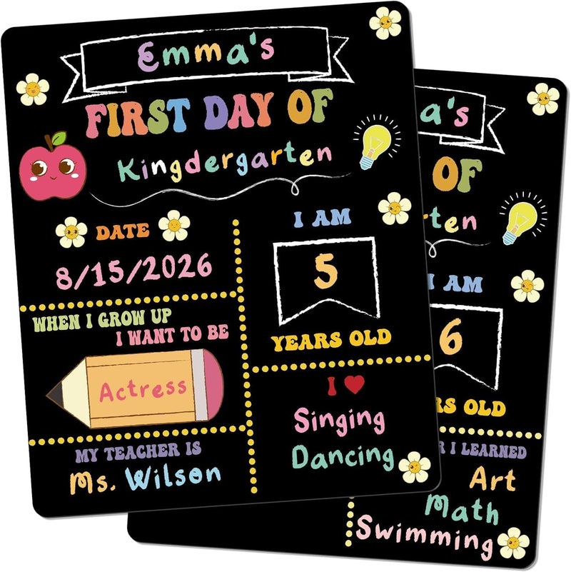 Al Raied ARS® First and Last Day of School Board Sign - Double Sided Chalkboard for Kids - Image 1