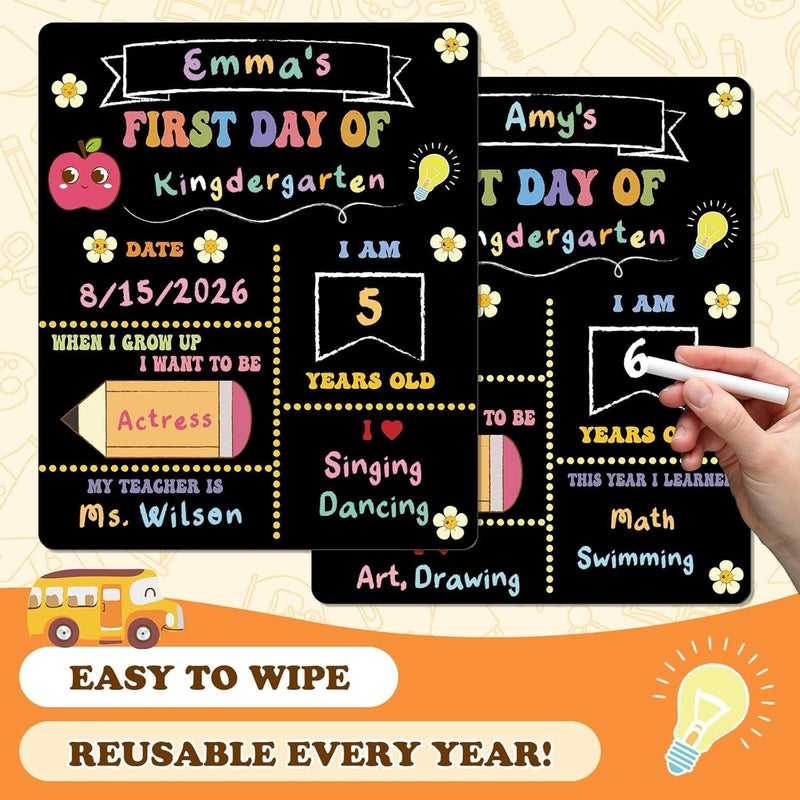 Al Raied ARS® First and Last Day of School Board Sign - Double Sided Chalkboard for Kids - Image 3