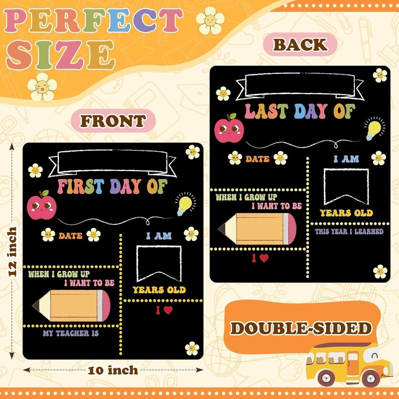 Al Raied ARS® First and Last Day of School Board Sign - Double Sided Chalkboard for Kids - Image 2