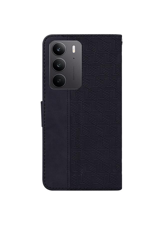 S-TOP Case For Realme C75 Geometric Embossed Leather Phone Case - Image 4