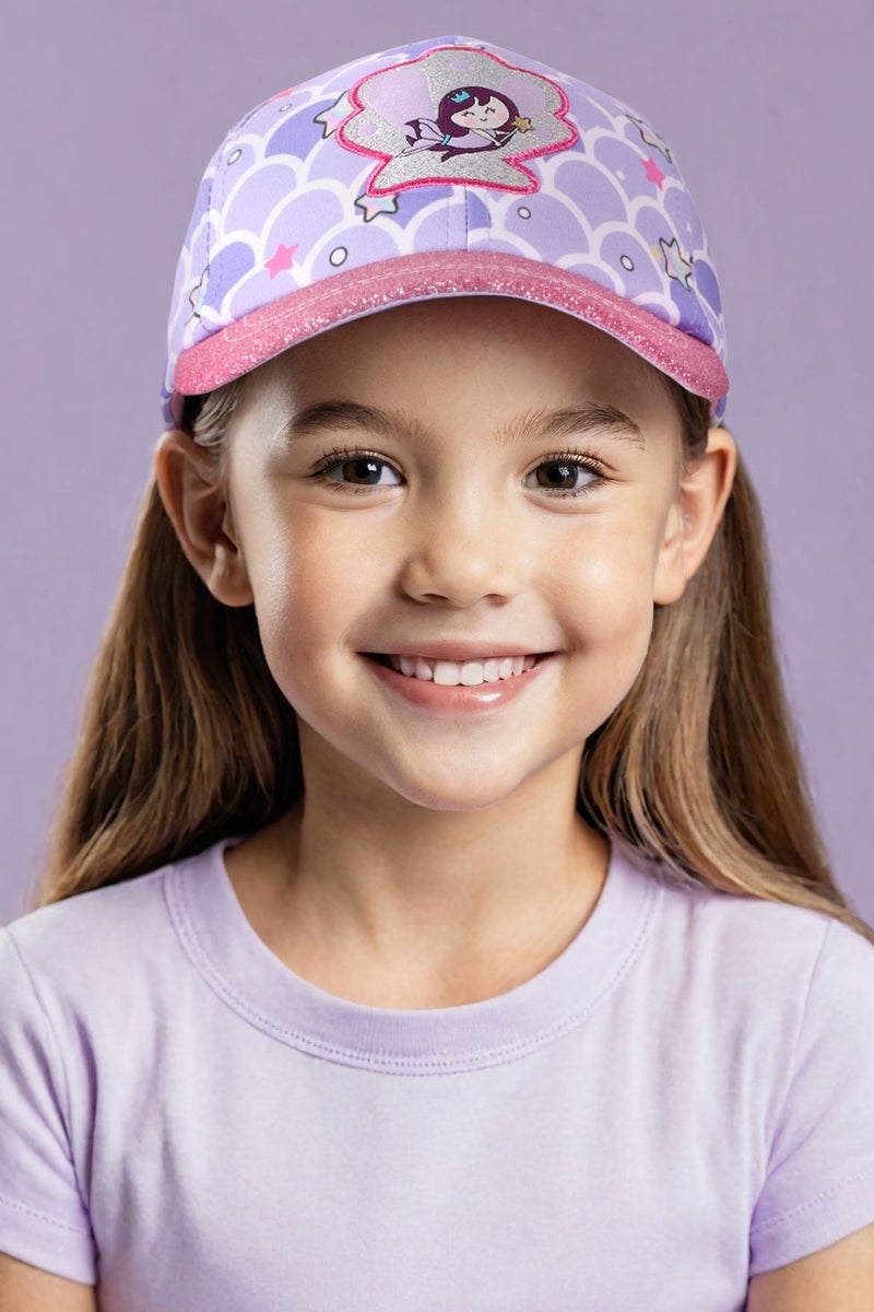 Milk & Moo Kids Cap for Ages 4-6, Cap for Girls, Mermaid Themed Baseball Cap, Vibrant Colorful Design, Adjustable Velcro Strap, Breathable Material, Sun Protection Design – Made in Turkey  - Image 1