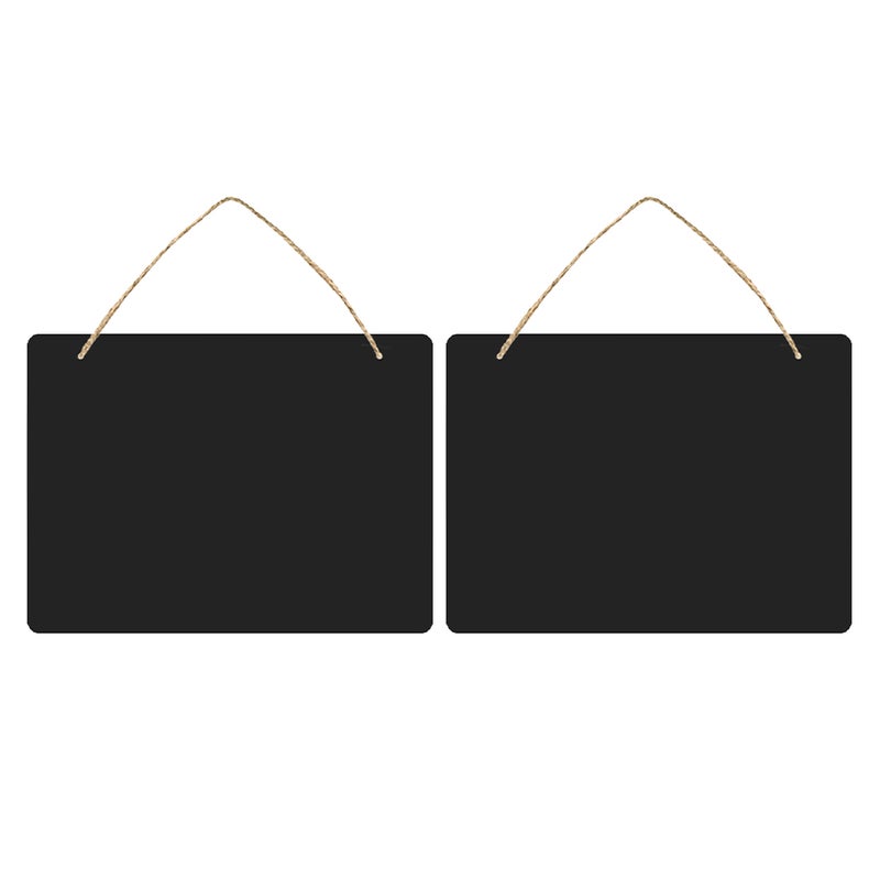 2pcs Hanging Chalkboard Signs Double Sided Memo Message Sign Vintage Erasable Message Board Hanging Tags With String For Wedding Kitchen Home Party Favor 23x17cm - Image 4