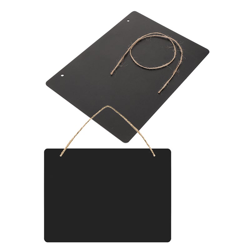 2pcs Hanging Chalkboard Signs Double Sided Memo Message Sign Vintage Erasable Message Board Hanging Tags With String For Wedding Kitchen Home Party Favor 23x17cm - Image 5