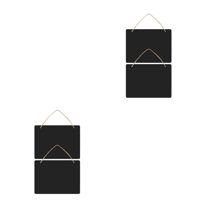 2pcs Hanging Chalkboard Signs Double Sided Memo Message Sign Vintage Erasable Message Board Hanging Tags With String For Wedding Kitchen Home Party Favor 23x17cm - Image 1