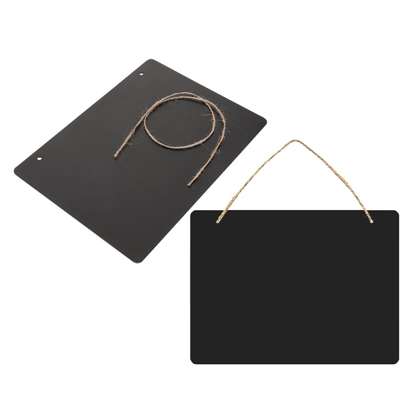 2pcs Hanging Chalkboard Signs Double Sided Memo Message Sign Vintage Erasable Message Board Hanging Tags With String For Wedding Kitchen Home Party Favor 23x17cm - Image 3