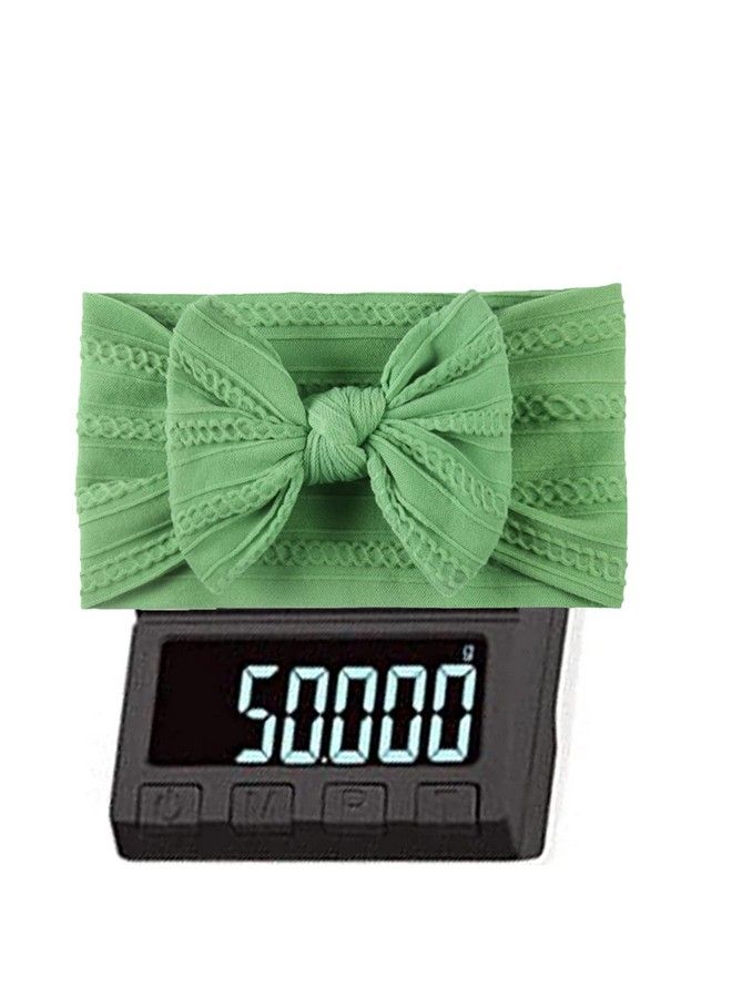 Syga Baby Girls Jacquard Soft Nylon Headbands Hairbands Hair Accessories Bow Headband For Newborns Infants Toddlers And Kids 0 3 Years (Green) - Image 5