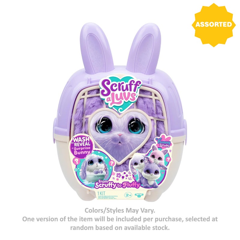 Scruff a luvs Scruff-a-Luvs Scruffy to Fluffy Bunny Scruffs Mystery Plush Pet Playset (29 cm, Assorted) - Image 1