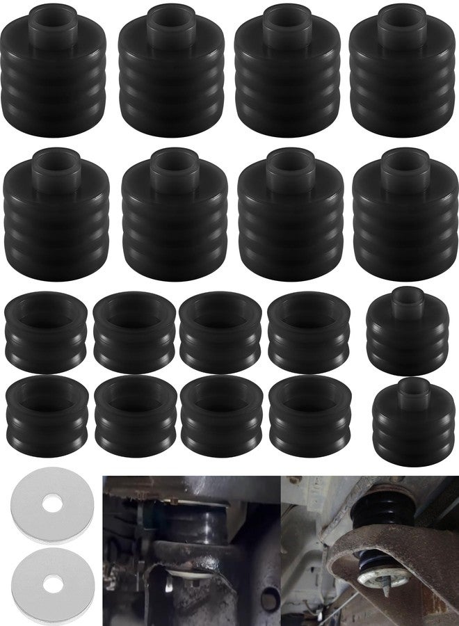 BELIFLY KF04050BK Body Cab Mount Bushing Kit Compatible with Ford F250 F350 Super Duty 2WD 4WD 1999-2017 Body Cab Mounts & Washers Polyurethane Black 20PCS - Image 1