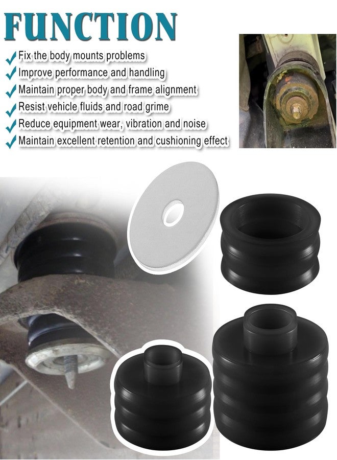 BELIFLY KF04050BK Body Cab Mount Bushing Kit Compatible with Ford F250 F350 Super Duty 2WD 4WD 1999-2017 Body Cab Mounts & Washers Polyurethane Black 20PCS - Image 3