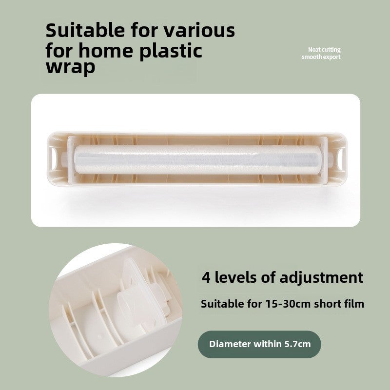 Disposable cling film cutter household wall-mounted cutting box magnetic refrigerator kitchen oil paper cutting food grade(Two rolls of 50 m plastic wrap, Classic [magnetic suction]]) - Image 4
