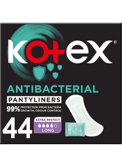 Kotex Kotex Antibacterial Panty Liners, 99% Protection from Bacteria Growth, Long Size, 44 44 Pcs  - Image 1