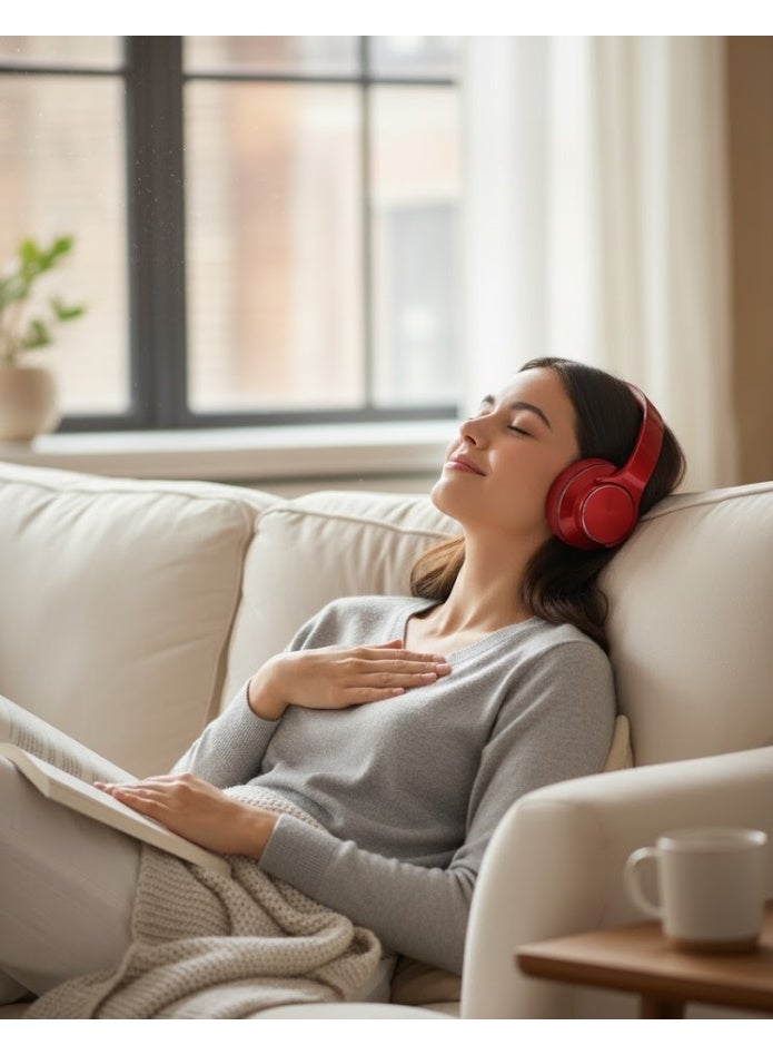 سودو سماعة رأس وسبيكر 2 في 1 SODO MH5 بصوت هاي فاي وتكنولوجيا درايفر تيتانيوم لتجربة صوت نقية وعميقة – احمر - Image 5