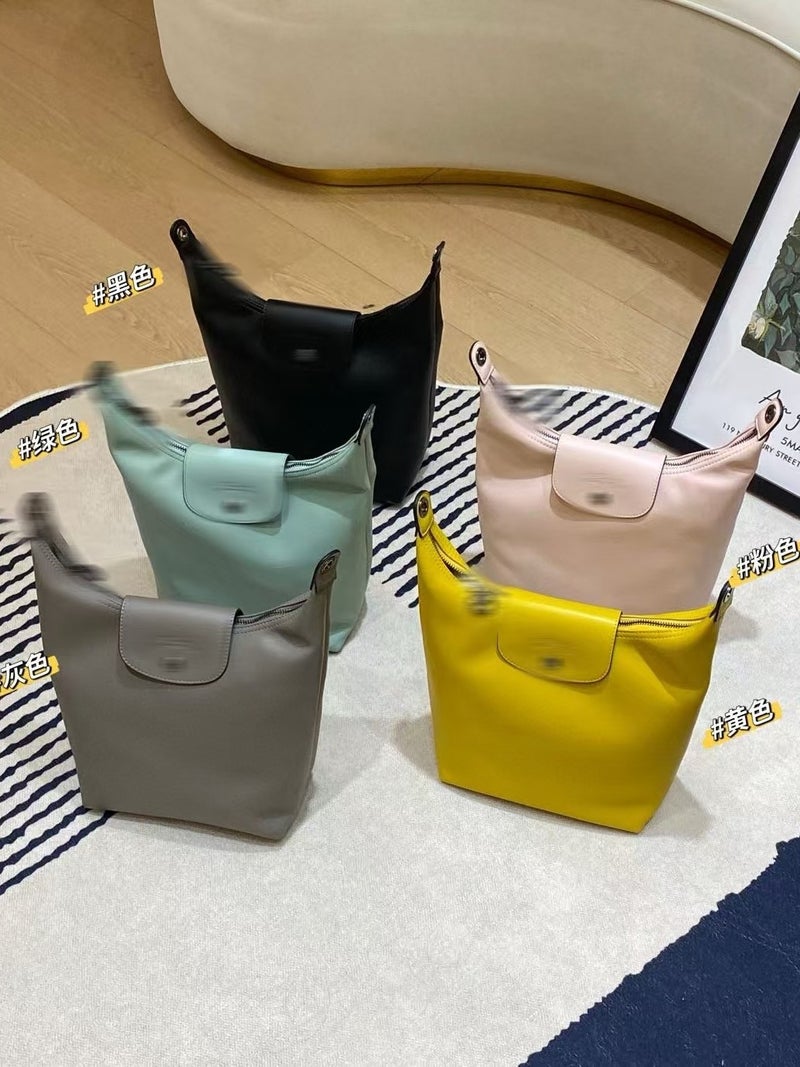 Hobo Underarm Bag Hard Cowhide Bag Tote Bag Shoulder Handbag Commuter Large Capacity Crossbody Bag - Image 2