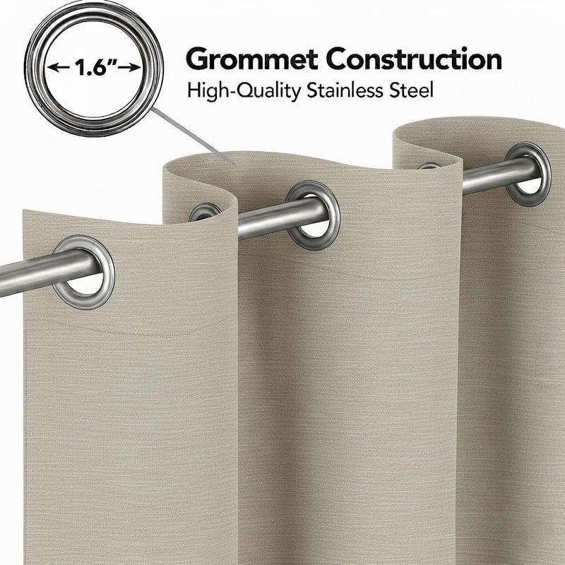 Amali Blackout Plain Curtains 274 cm x 127 cm - 2 Panels, 100% Polyester, Grommet Top, Thermal Insulated, Noise Reducing, Light Blocking - Image 3