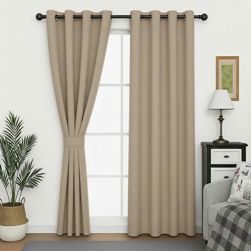 Amali Blackout Plain Curtains 274 cm x 127 cm - 2 Panels, 100% Polyester, Grommet Top, Thermal Insulated, Noise Reducing, Light Blocking - Image 2