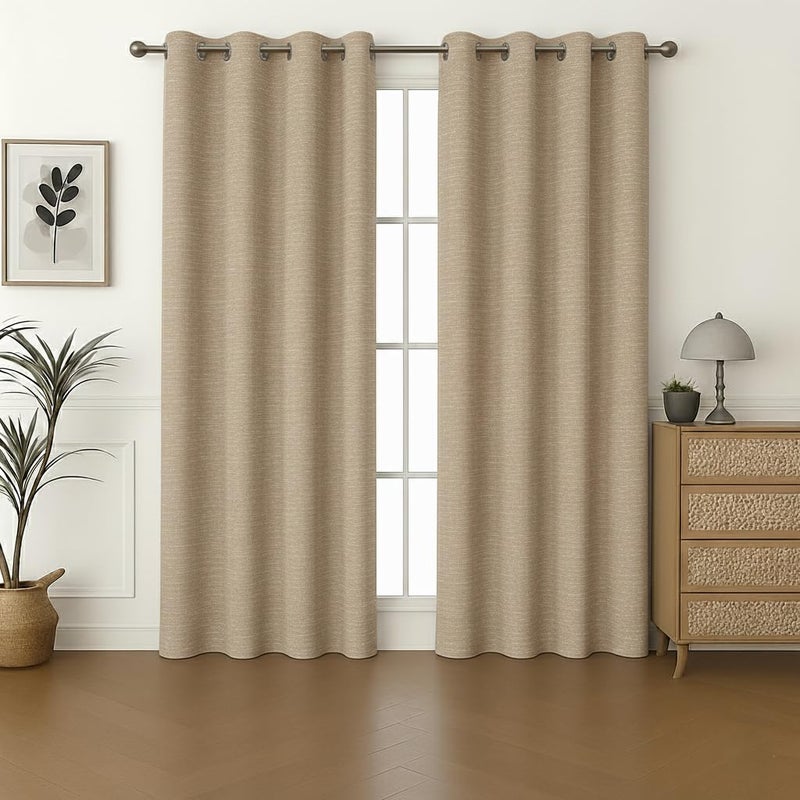 Amali Blackout Plain Curtains 274 cm x 127 cm - 2 Panels, 100% Polyester, Grommet Top, Thermal Insulated, Noise Reducing, Light Blocking - Image 1