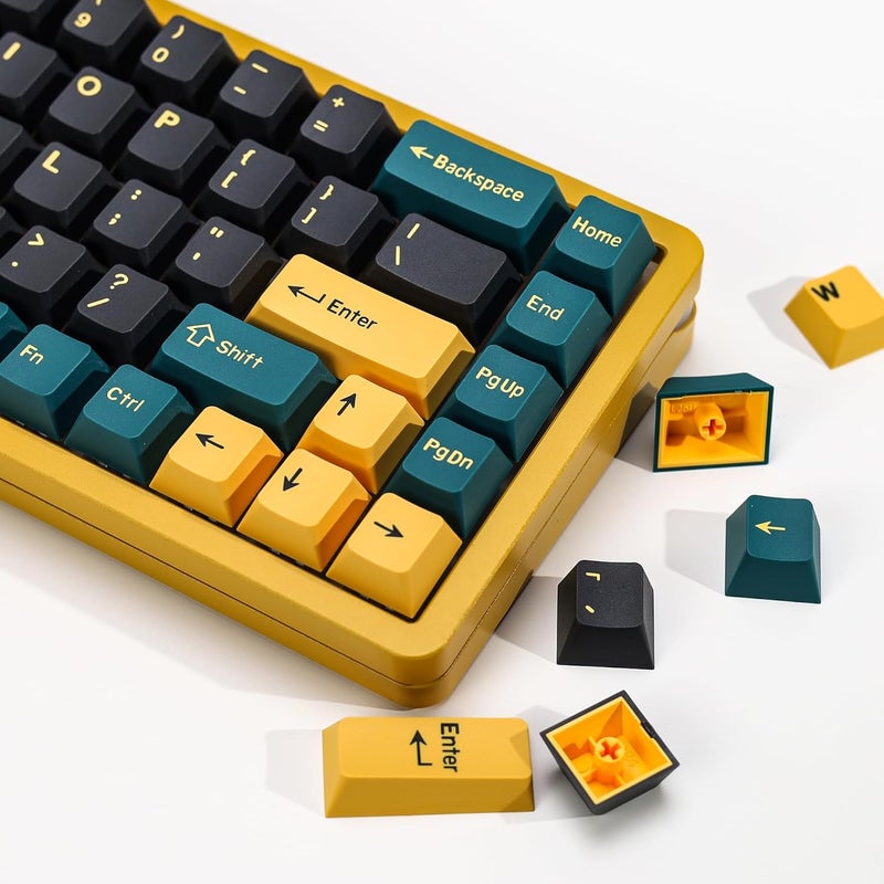 KBDiy MarrsGreen PBT Double Shot Keycap Set,176 Keys Dark Green Custom Key Cap Keycaps 60 Percent Cherry Profile Keycaps for 61/64/68/84/87/100/104/108 Mechanical Keyboard - Image 5