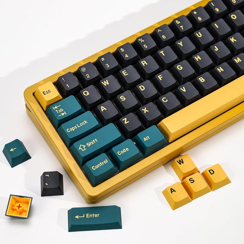KBDiy MarrsGreen PBT Double Shot Keycap Set,176 Keys Dark Green Custom Key Cap Keycaps 60 Percent Cherry Profile Keycaps for 61/64/68/84/87/100/104/108 Mechanical Keyboard - Image 1