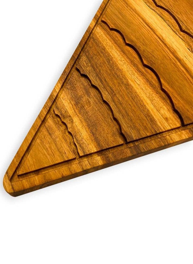Affinity Decor Organic Acacia kitchen Cutting Chopping Charcuterie Board Platter for Butcher Block Cheese and Vegetables (Christmas Tree with Curved Groove 13.5"L x 10.8"W) - Image 3