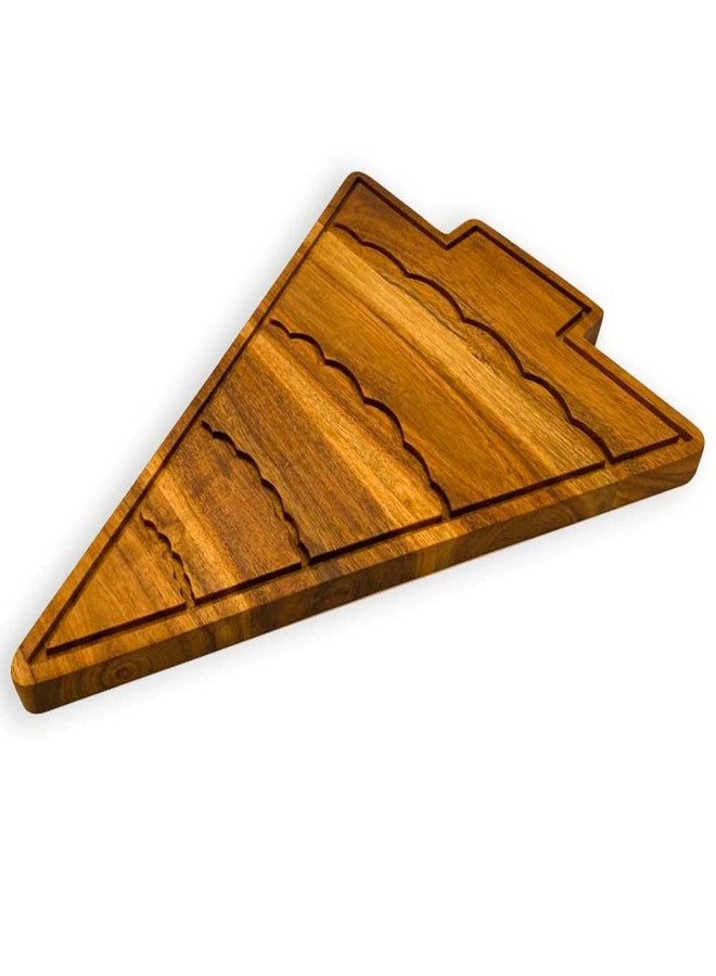 Affinity Decor Organic Acacia kitchen Cutting Chopping Charcuterie Board Platter for Butcher Block Cheese and Vegetables (Christmas Tree with Curved Groove 13.5"L x 10.8"W) - Image 5