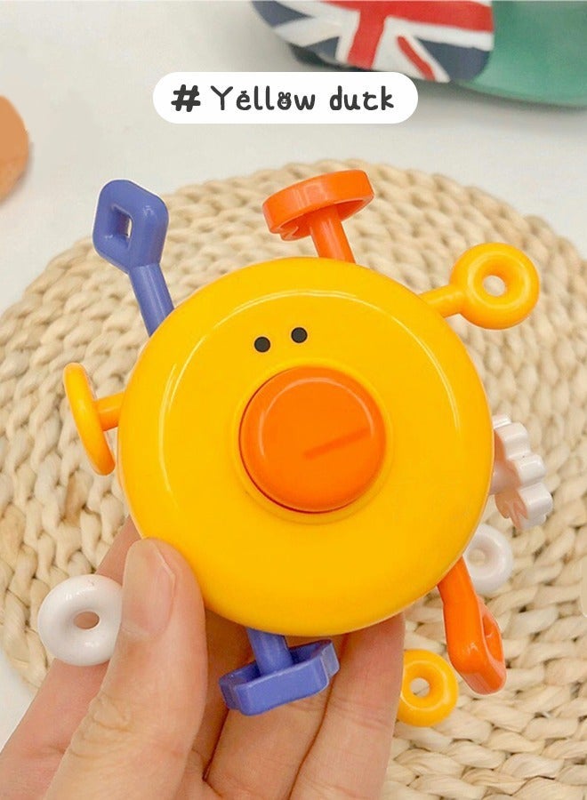 GROIC Baby Sensory Toys, Toddler Animal Yellow Duck Finger Push Toy, Exercise Flexible Toy for Toddlers Infant - Image 3