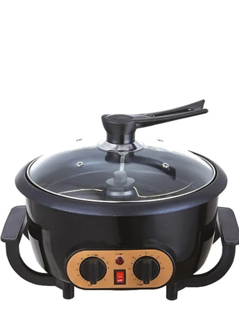 Generic Electric Coffee Bean Roaster Machine 800W Stainless Steel Coffee Roaster with Thermostat Timer, Adjustable Temperature, Black  - Image 1