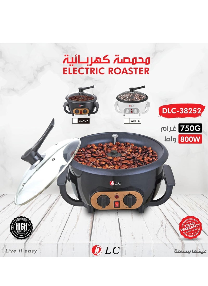 Generic Electric Coffee Bean Roaster Machine 800W Stainless Steel Coffee Roaster with Thermostat Timer, Adjustable Temperature, Black  - Image 3