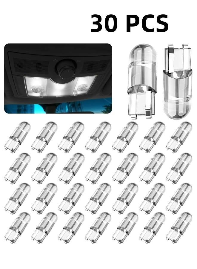 30 PCS 194 LED Light Bulbs 6000K White, 168 2825 W5W T10 Wedge COB LED Replacement Bulbs, Dome Map Door Courtesy License Plate Lights, 0.36W 12V Error Free Interior Bulbs for Cars (White) - Image 1