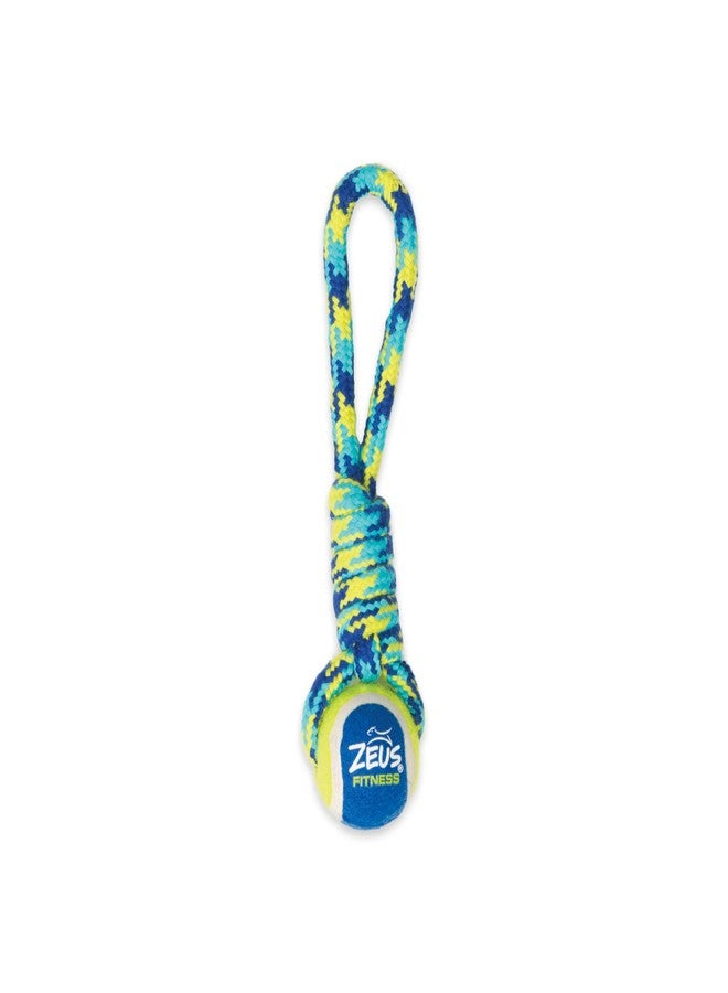 ZEUS K9 Fitness Dog Toys by ZEUS Tennis Ball Rope Tug for Small Dogs, Tough Rope Construction Works for Playing Fetch or Tug (Color May Vary) - Image 1