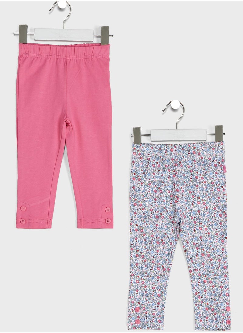 JoJo Maman Bebe - Kids 2 Pack Assorted Leggings - Image 1