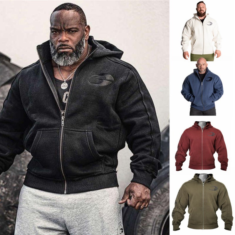 Gasp Warm Muscle Thickened Velvet Loose Large Size Sports Warcraft Bodybuilding Fitness Sweater Jacket - Image 2