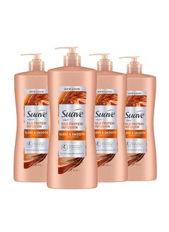Suave Suave Silk Protein Infusion Shampoo Sleek and Smooth for Soft Hair and Frizz Control 28 oz Pack of 4 