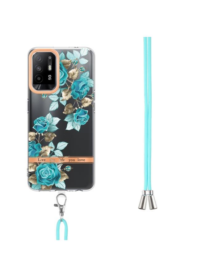 اس-توب جراب لهاتف OPPO A94 5G من سلسلة Flowers جراب TPU مع حبل - Image 3