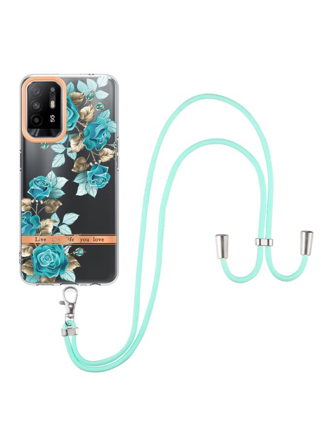 اس-توب جراب لهاتف OPPO A94 5G من سلسلة Flowers جراب TPU مع حبل - Image 2