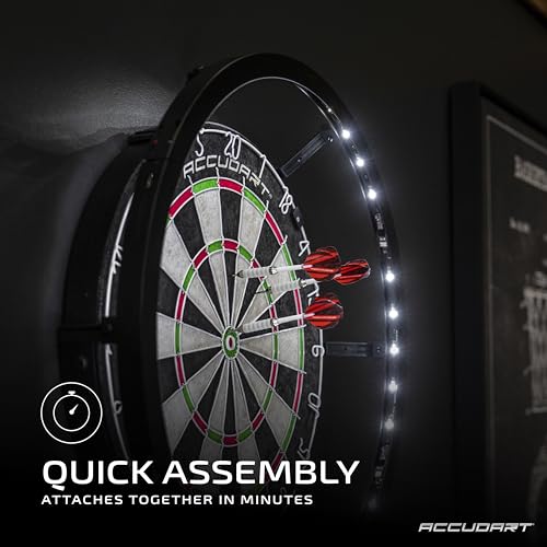 Accudart Vortex LED Surround - Tournament Style - 360 Degree Bright LED Lighting - Fits Traditional 18" Boards - Attaches Together in Minutes - Image 5
