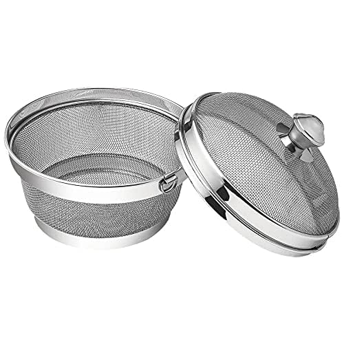 Shreeshann Stainless Steel Fruit Vegetable Fridge Basket with Cover Lid Net Basket with Cover 20 cm - Image 2