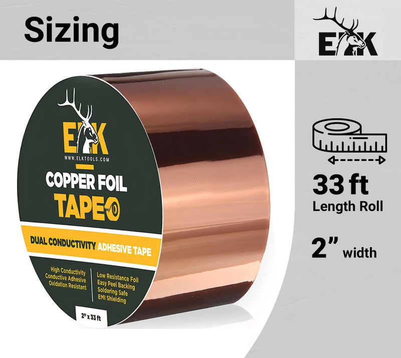ELK Copper Foil Tape - 1â€ x 66ft - with Conductive Adhesive for Guitar, Crafts, Electrical Repairs and Grounding - Conductive Copper Tape - Image 3