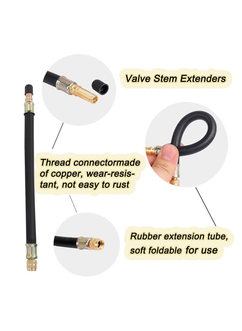 Y&D Valve Stem Extension 4PCS 8.27 Inches Dually Extenders 2PCS Core Removal Tool 6 Pieces 45 90 135 Degree Brass Adaptor  - Image 2