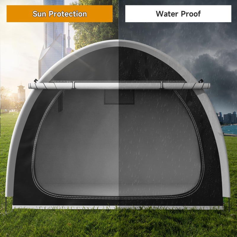 RAOOT Bike Storage Shed Tent, Oversized Storage Tent for 3-4 Bikes, Portable Foldable Garage/Garden Storage Tents, Waterproof Anti-uv Outdoor Bicycle Cover - Image 3