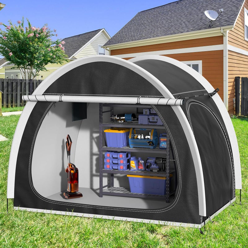 RAOOT Bike Storage Shed Tent, Oversized Storage Tent for 3-4 Bikes, Portable Foldable Garage/Garden Storage Tents, Waterproof Anti-uv Outdoor Bicycle Cover - Image 5