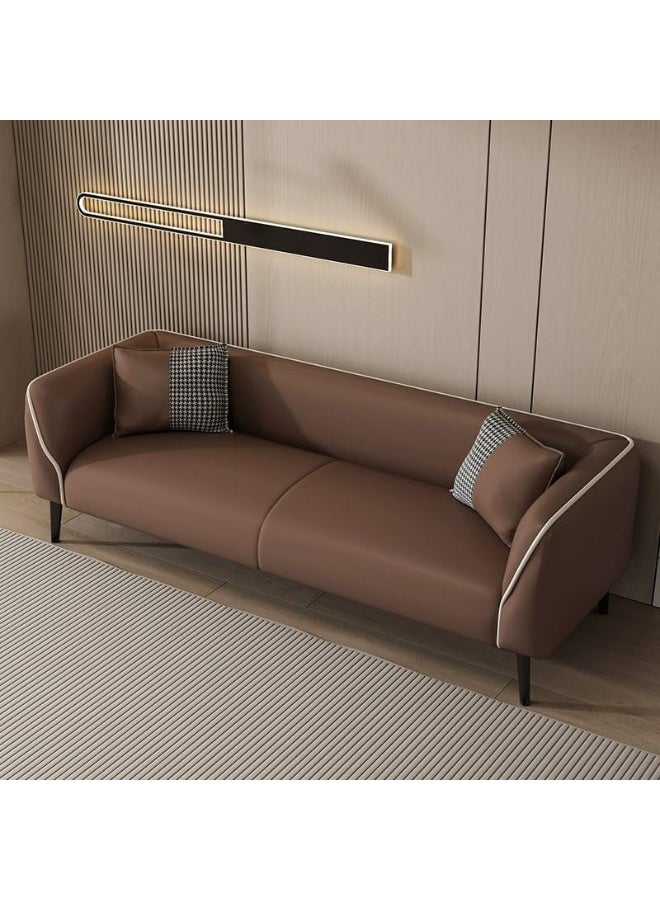 Comfynest Modern 3 Seater Faux Leather Sofa Stylish and Comfortable (Dark Brown, 4 Seater)  - Image 1