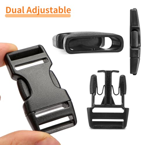 BEYOURD 3/4" Buckles and Straps Set: 6 Yards of Thick Nylon Webbing, 6-Pack Quick Side Release Adjustable Plastic Buckles, 12 Tri-Glide Slide Clips(3/4 Inch Combo Set) - Image 3