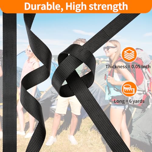 BEYOURD 3/4" Buckles and Straps Set: 6 Yards of Thick Nylon Webbing, 6-Pack Quick Side Release Adjustable Plastic Buckles, 12 Tri-Glide Slide Clips(3/4 Inch Combo Set) - Image 4