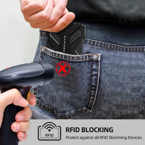 Oaridey محفظة أورايدي للرجال فائقة النحافة من الألمنيوم مع حجب RFID، سوداء، 15 فتحة بطاقة - Image 4