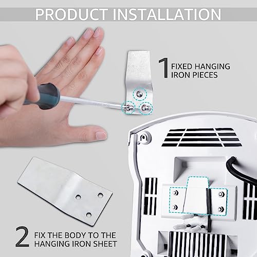 modunful Hand Dryers for Bathrooms Commercial, Electric Hand Dryer Touchless, Extra Quiet Low Noise(40db), Wall Mounted Type(1600W) (Silver) - Image 5