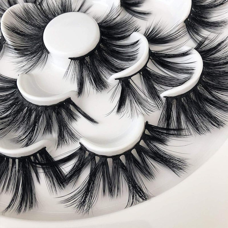 Mikiwi 25mm Faux Mink Lashes, 6D lashes, Faux Mink Eyelashes, Dramatic Lashes, 7 Pairs Fluffy Mink Lashes, 25 mm Lashes for Halloween Party - Image 4