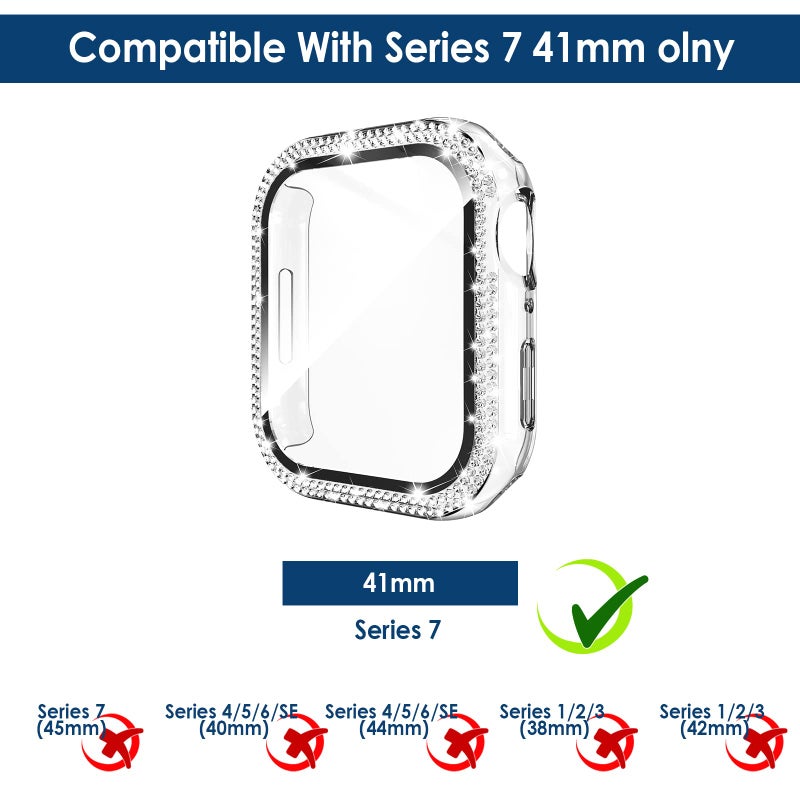 Simpeak 5-Pack Women Bling Screen Protector Case Compatible with Apple Watch 38mm 40mm 41mm 45mm Series 10 42mm 46mm, Screen Case Compatible with iWatch Series 10 9 8 7 6 5 4 3 2 1 (41mm) - Image 2